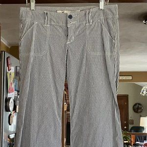 Hollister Wide-legged slacks, blue/white striped, Size 7